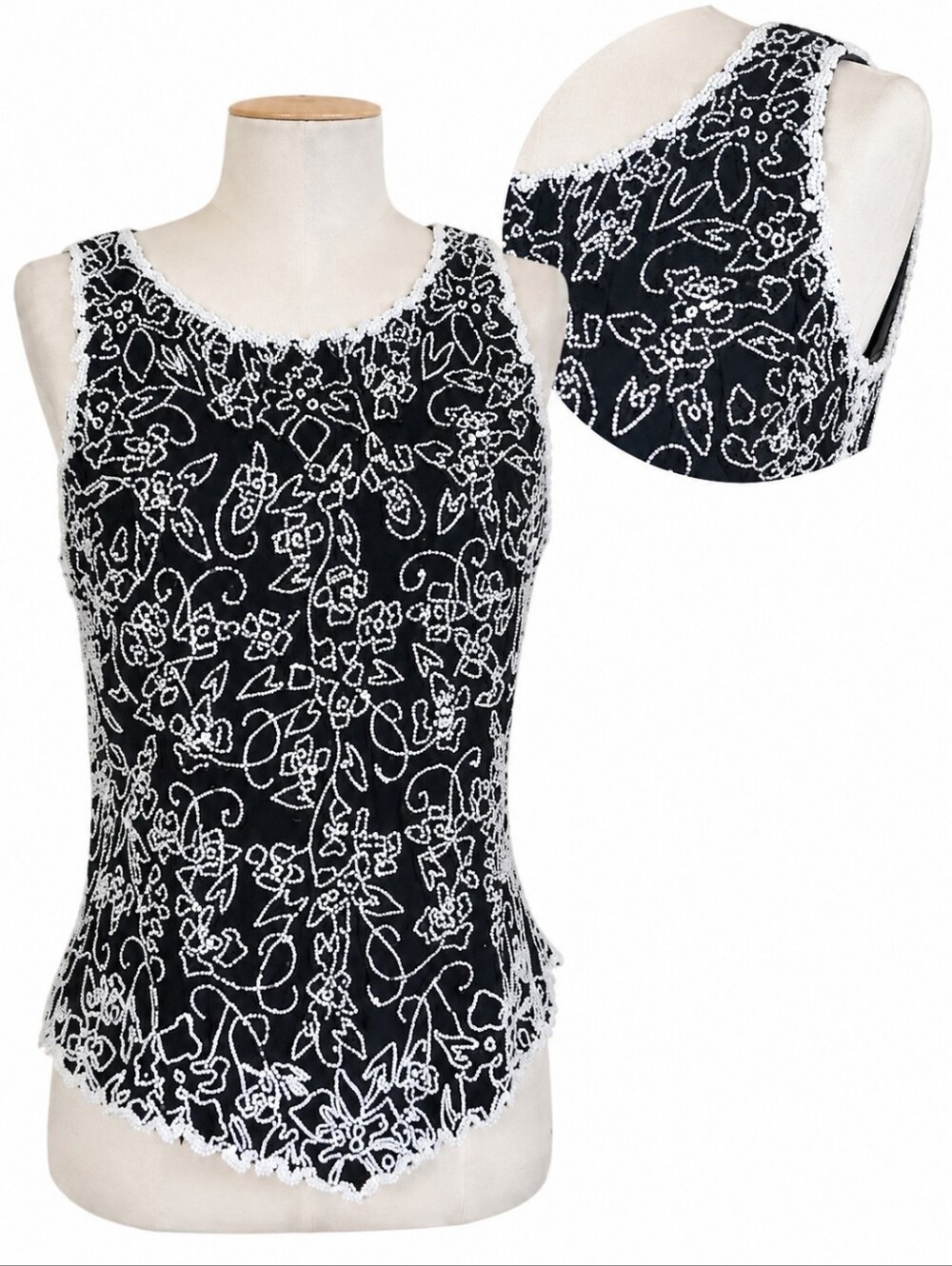 Kara Vintage‎ Sleeveless beaded top XXL NWT